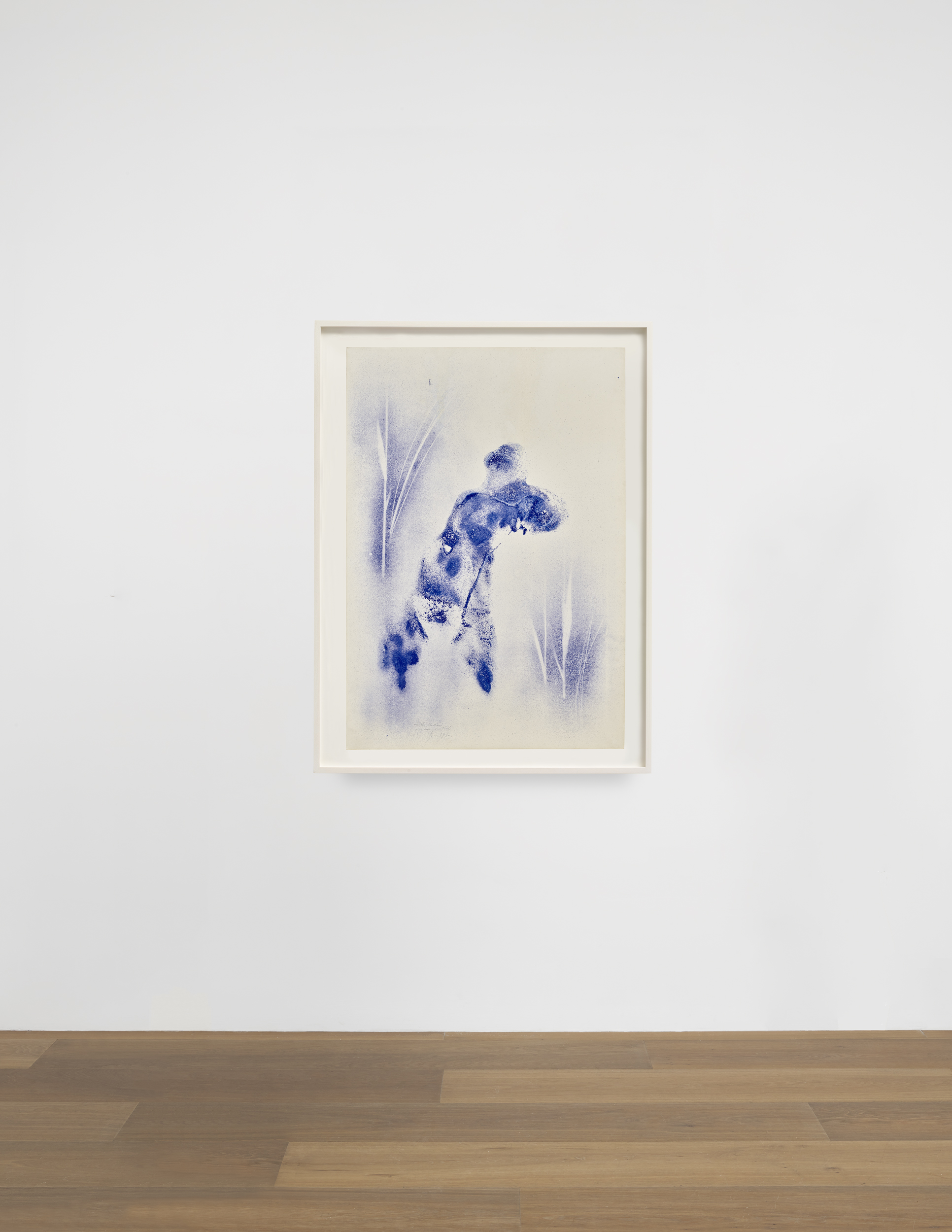 Installation view of Yves Klein's painting Anthropométrie sans titre (ANT 162)