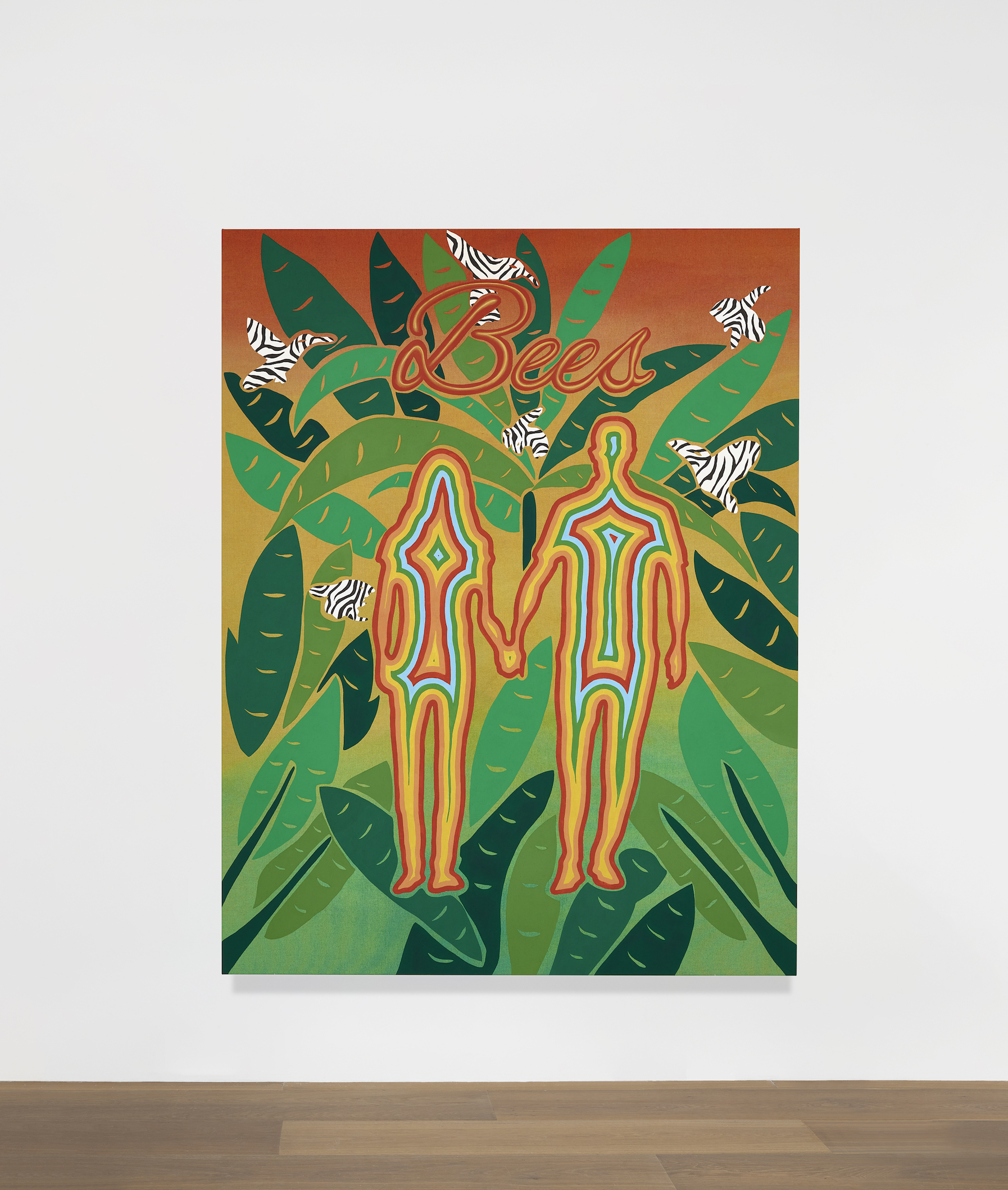 Installation view of Joel Mesler's painting Untitled (Bees)