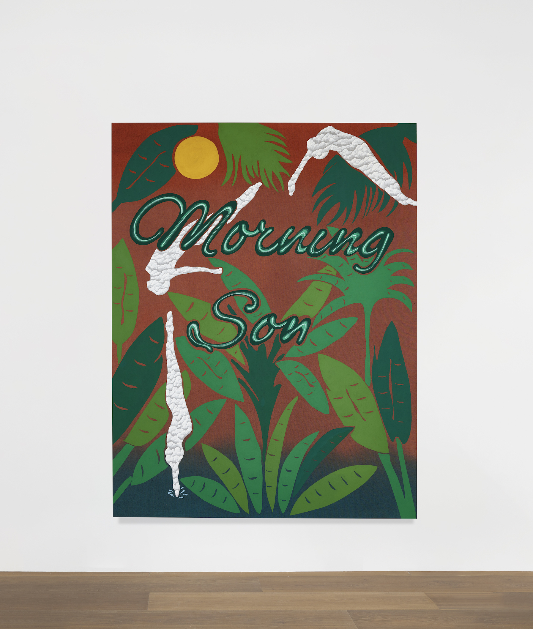 Installation view of Joel Mesler's painting Untitled (Morning Son)