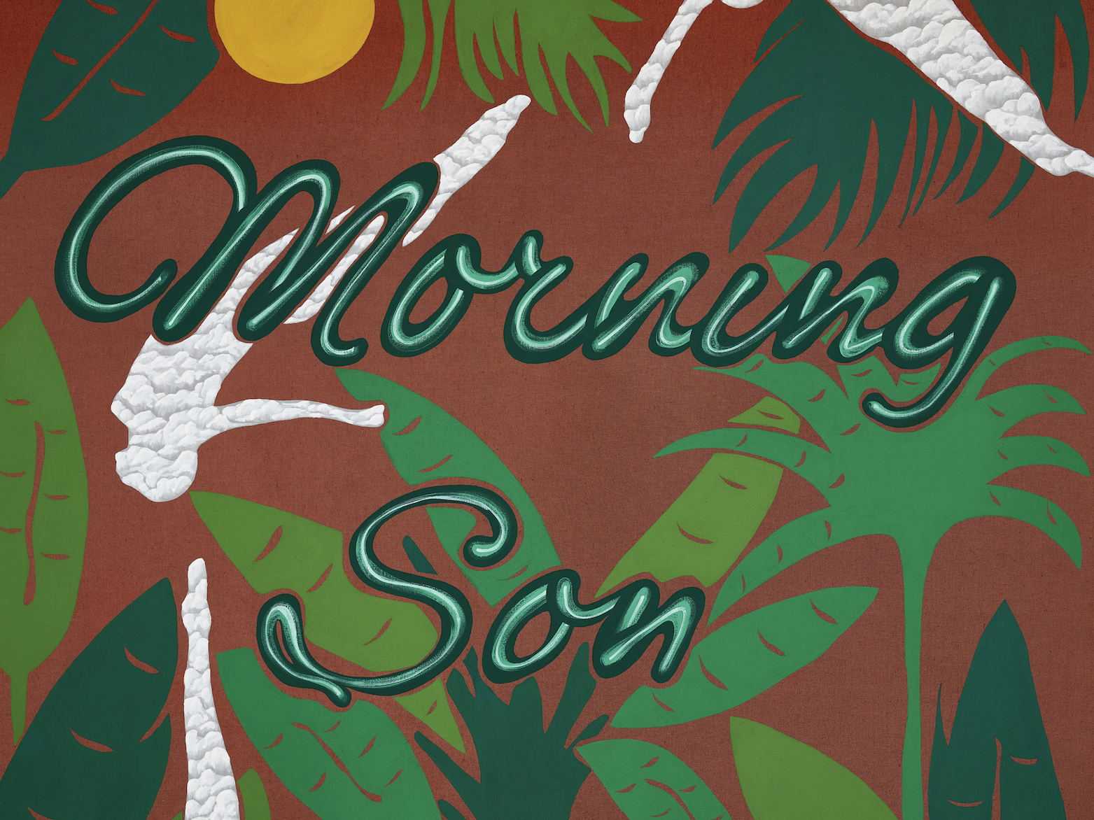 Detail view of Joel Mesler's painting Untitled (Morning Son)