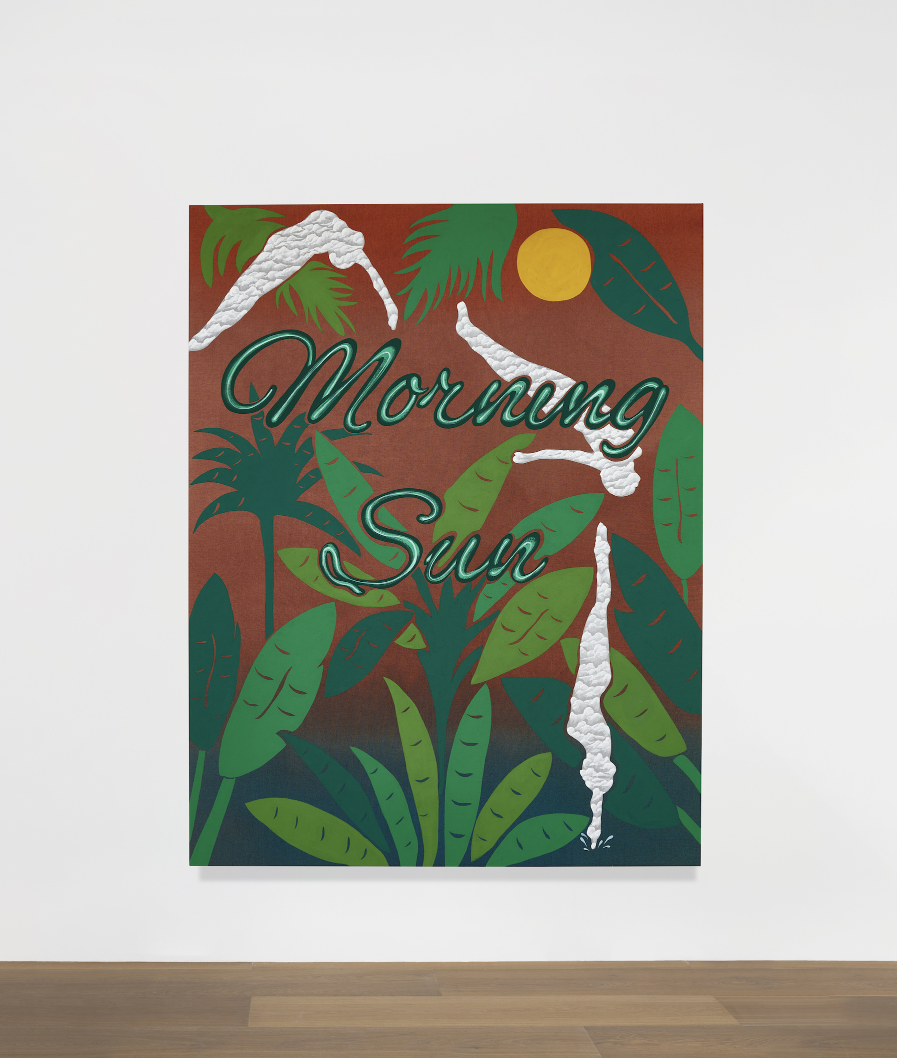 Installation view of Joel Mesler's painting Untitled (Morning Sun)