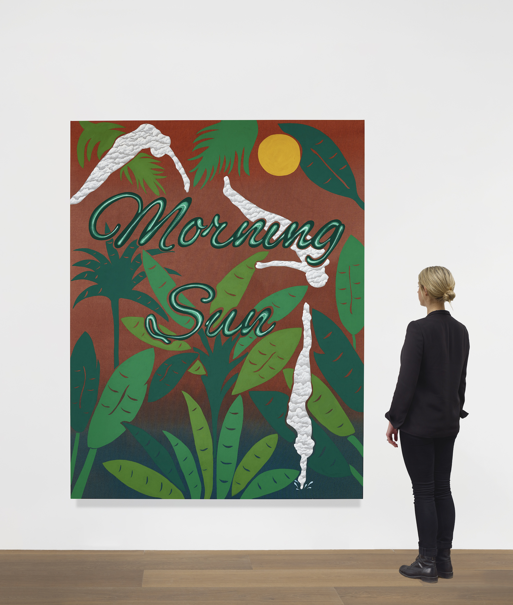 Scale view of Joel Mesler's painting Untitled (Morning Sun)