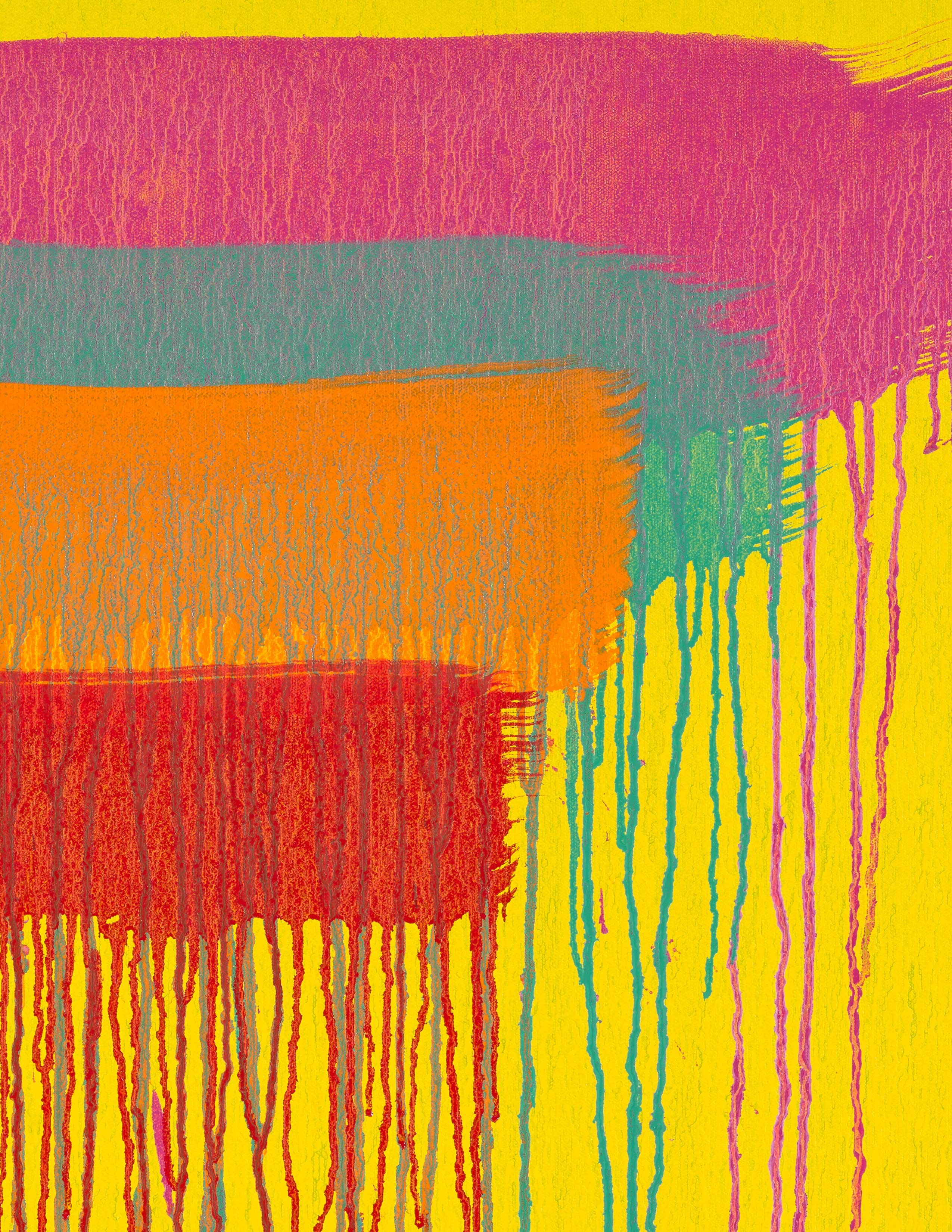 Detail view of Pat Steir's painting Untitled XVIII, 2019 (Taipei)