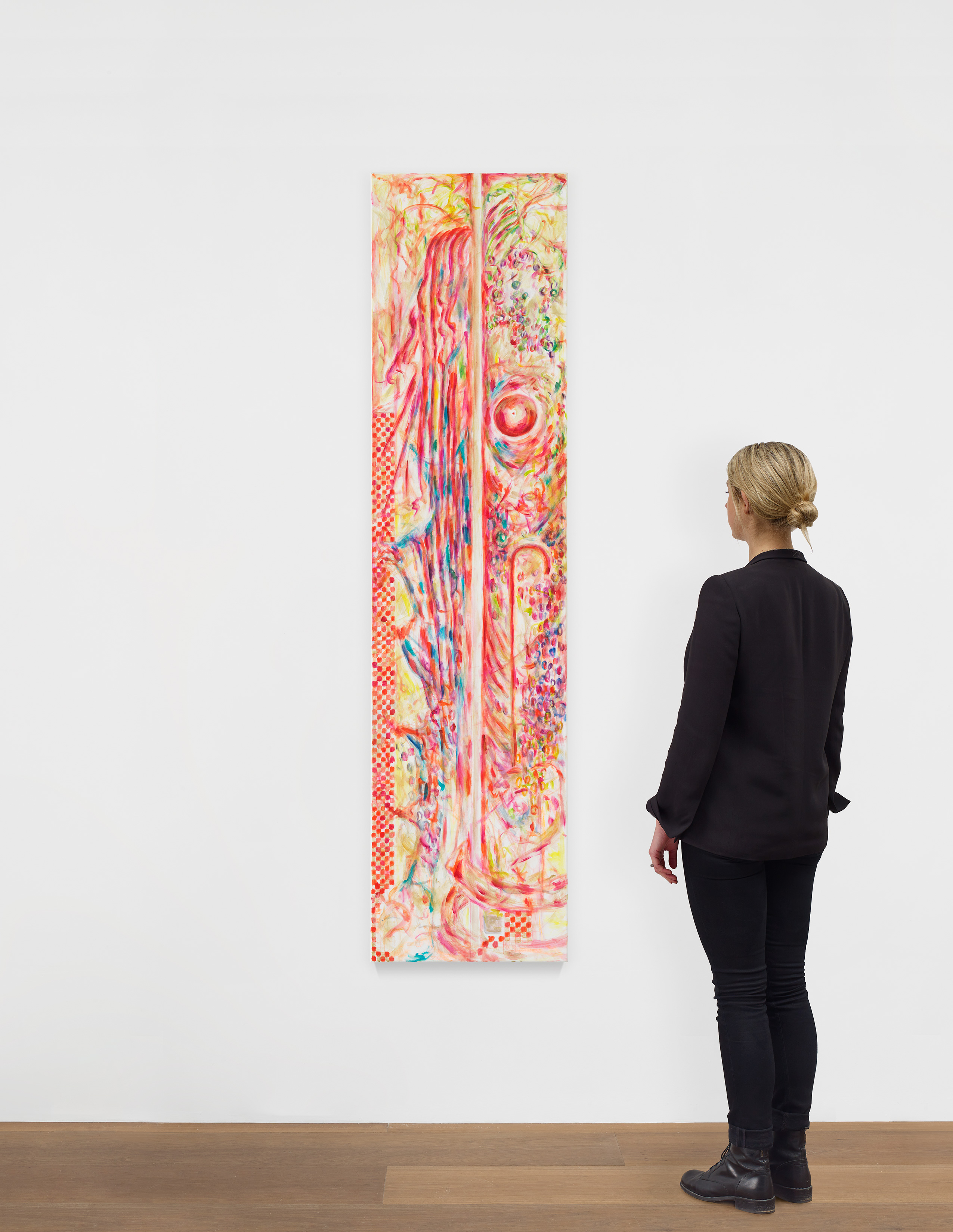 Scale view of Jutta Koether's painting Femme Colonne #4