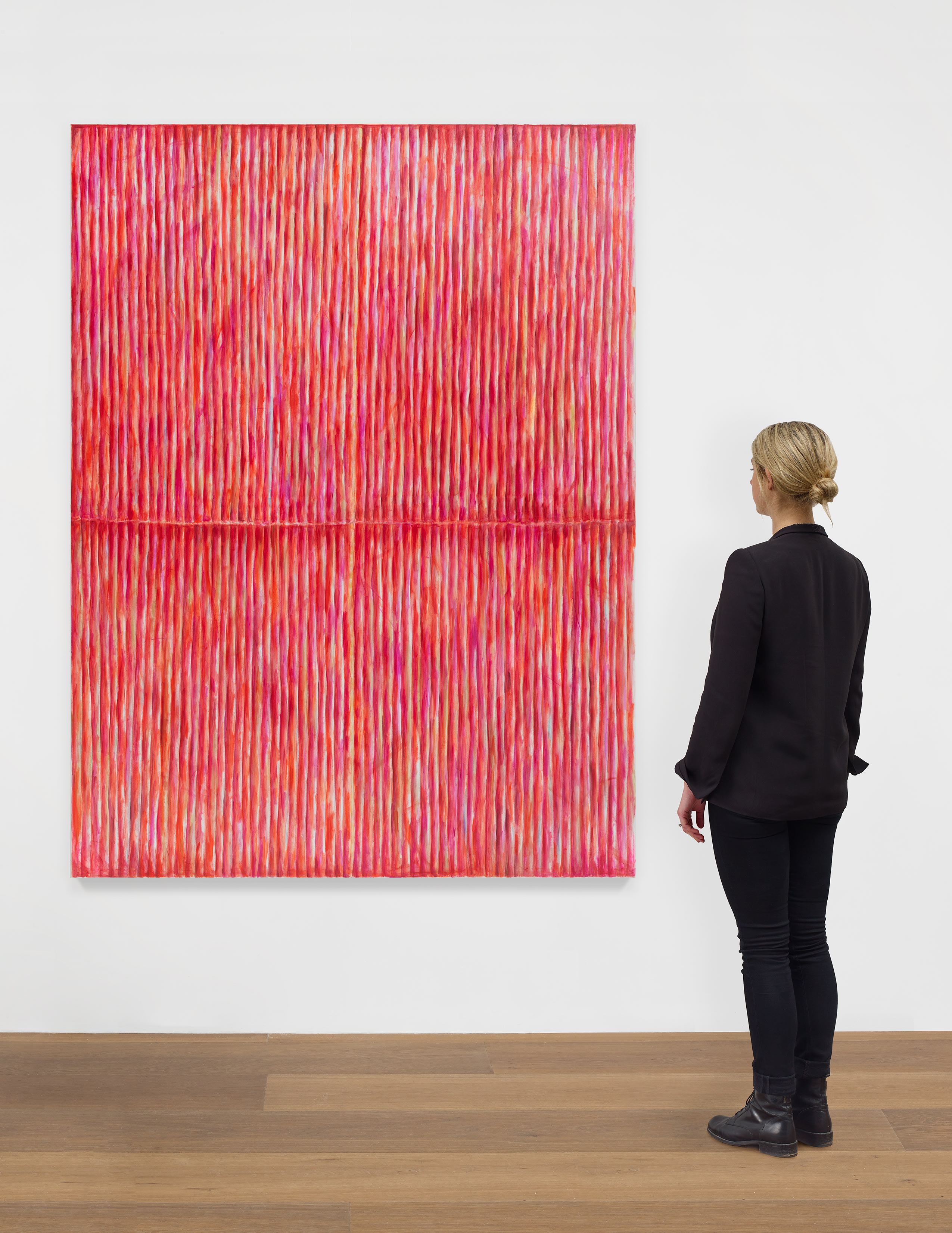 Scale view of Jutta Koether's painting Grand Holding