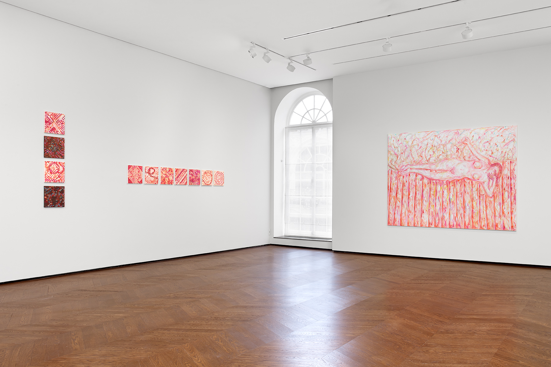 Installation view of Jutta Koether's solo exhibition Femme Colonne at Levy Gorvy London