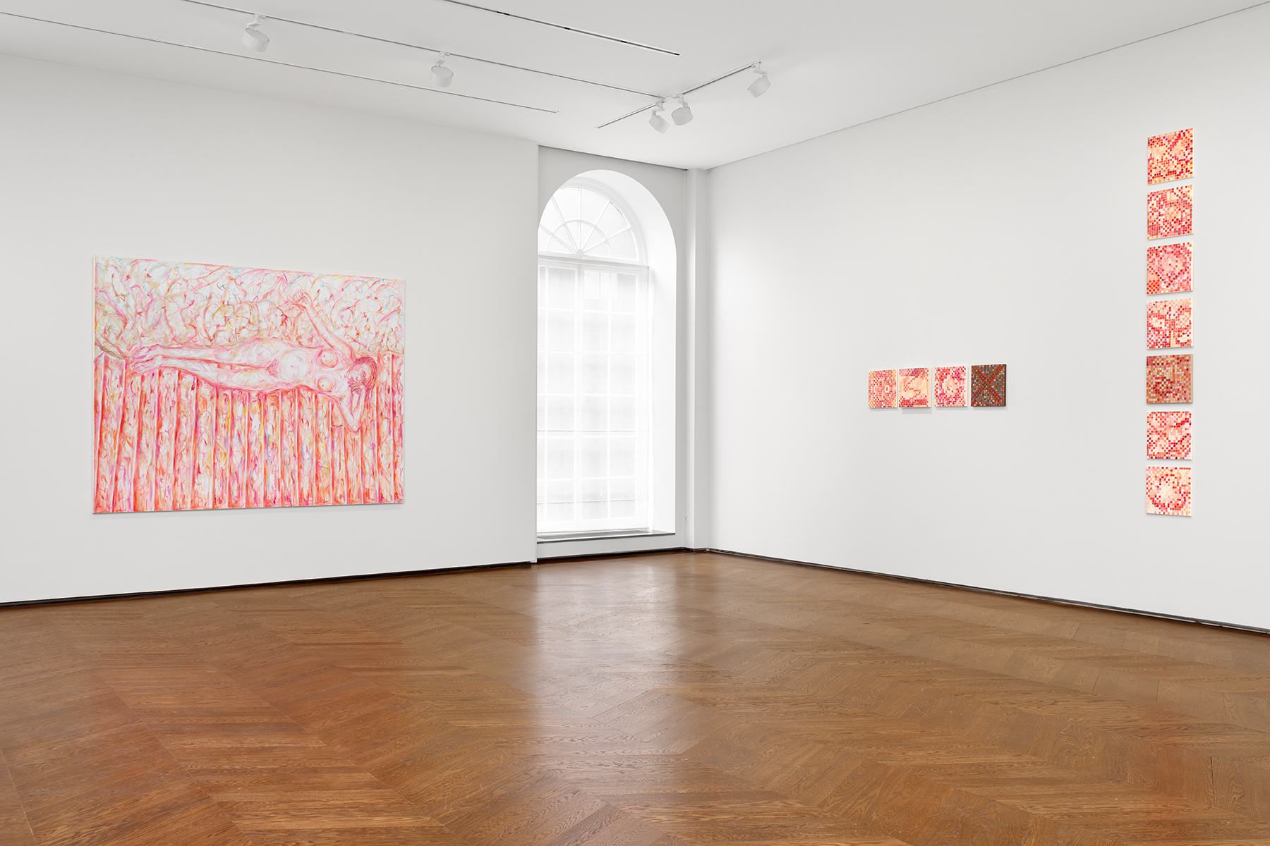 Installation view of Jutta Koether's solo exhibition Femme Colonne at Levy Gorvy London