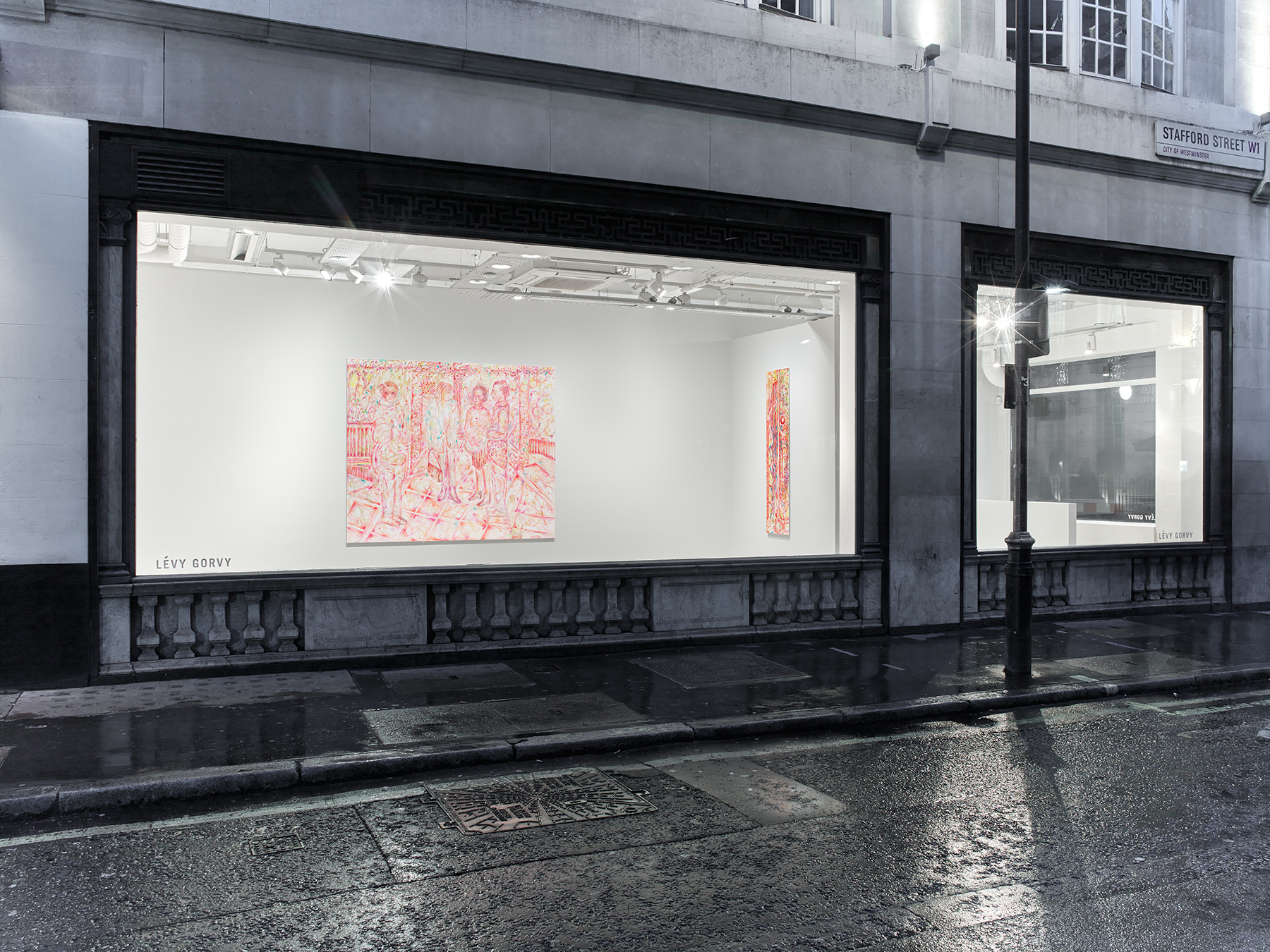 Installation view of Jutta Koether's solo exhibition Femme Colonne at Levy Gorvy London