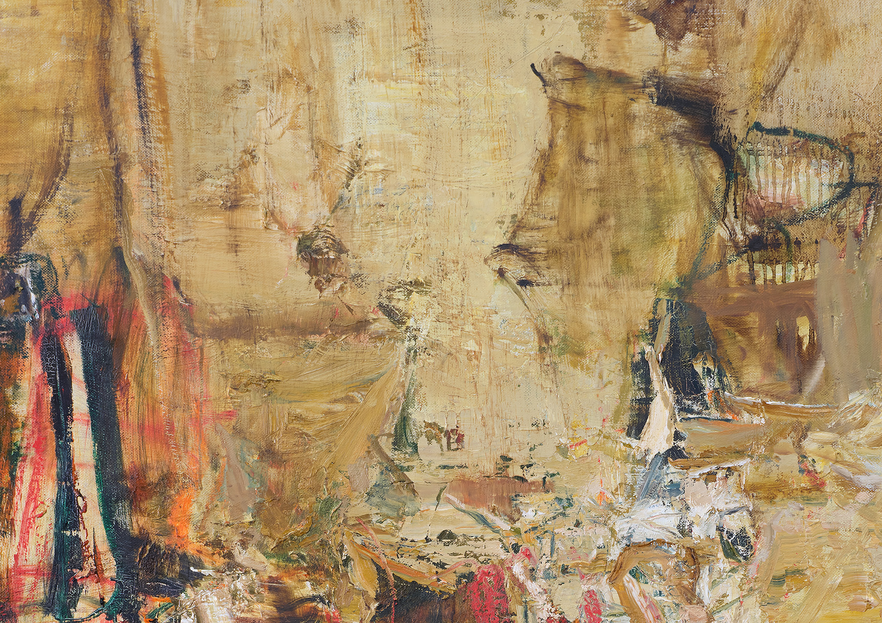 Detail view of Tu Hongtao's painting Autumn View of Fluctuating Peaks