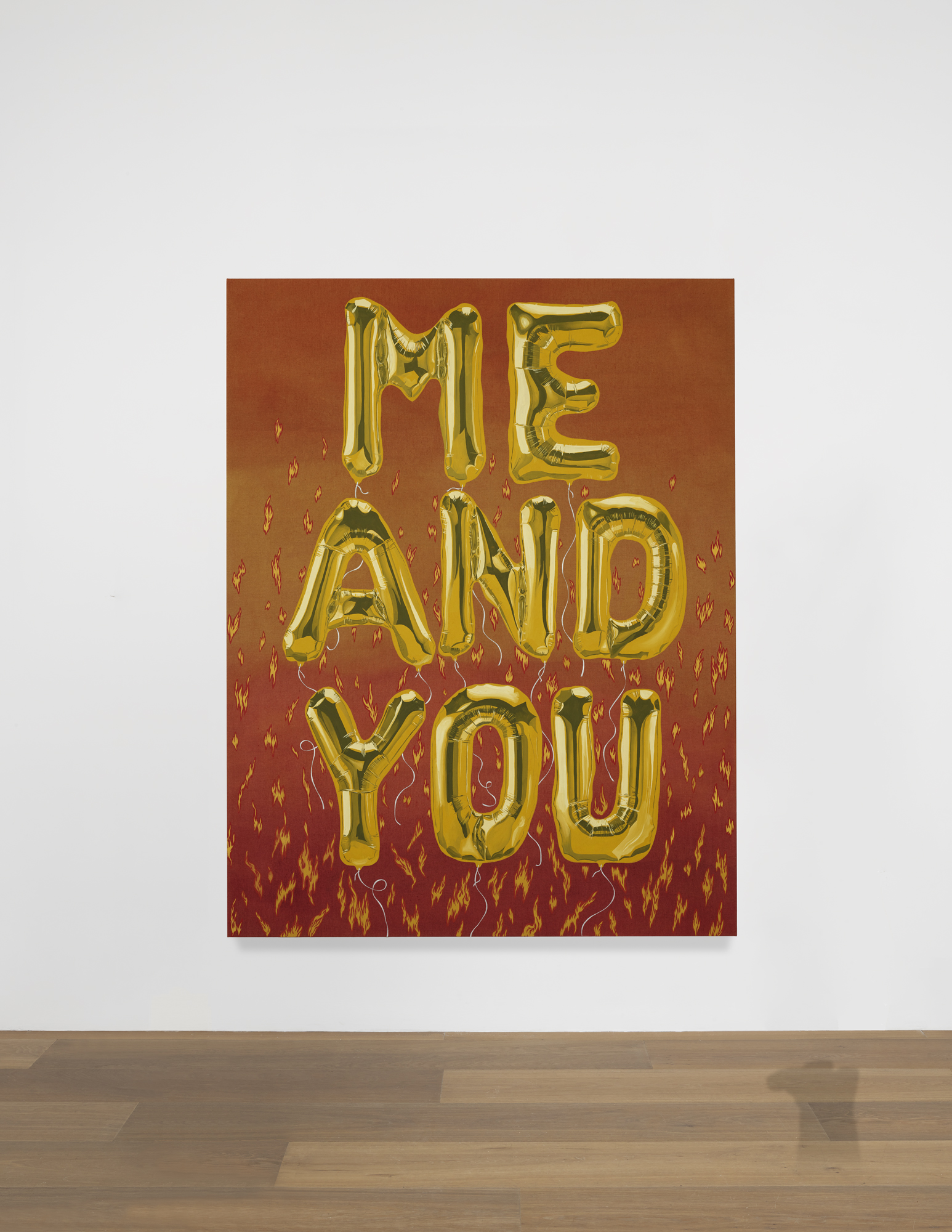 Installation view of Joel Mesler's painting Me and You