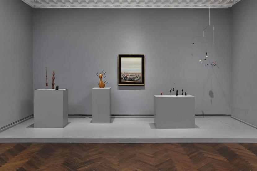 Installation view of the exhibition Tanguy Calder: Between Surrealism and Abstraction in New York