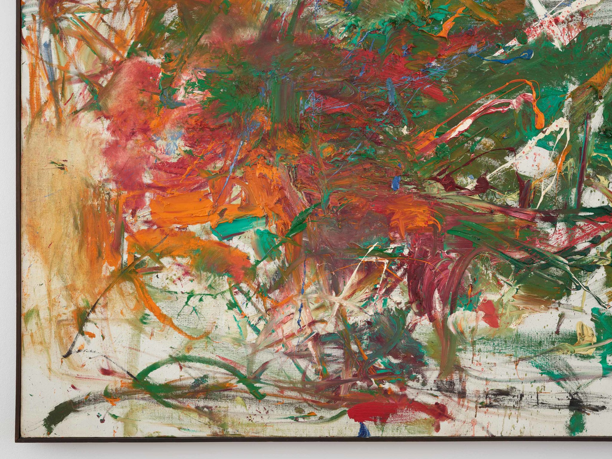 Detail view of Joan Mitchell's painting Syrtis, 1961